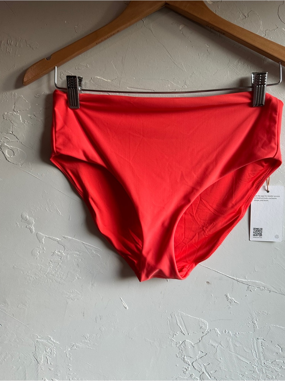 Resort Luxe Quince High Rise Moderate Coverage Bikini Bottom Orange M Minimalist